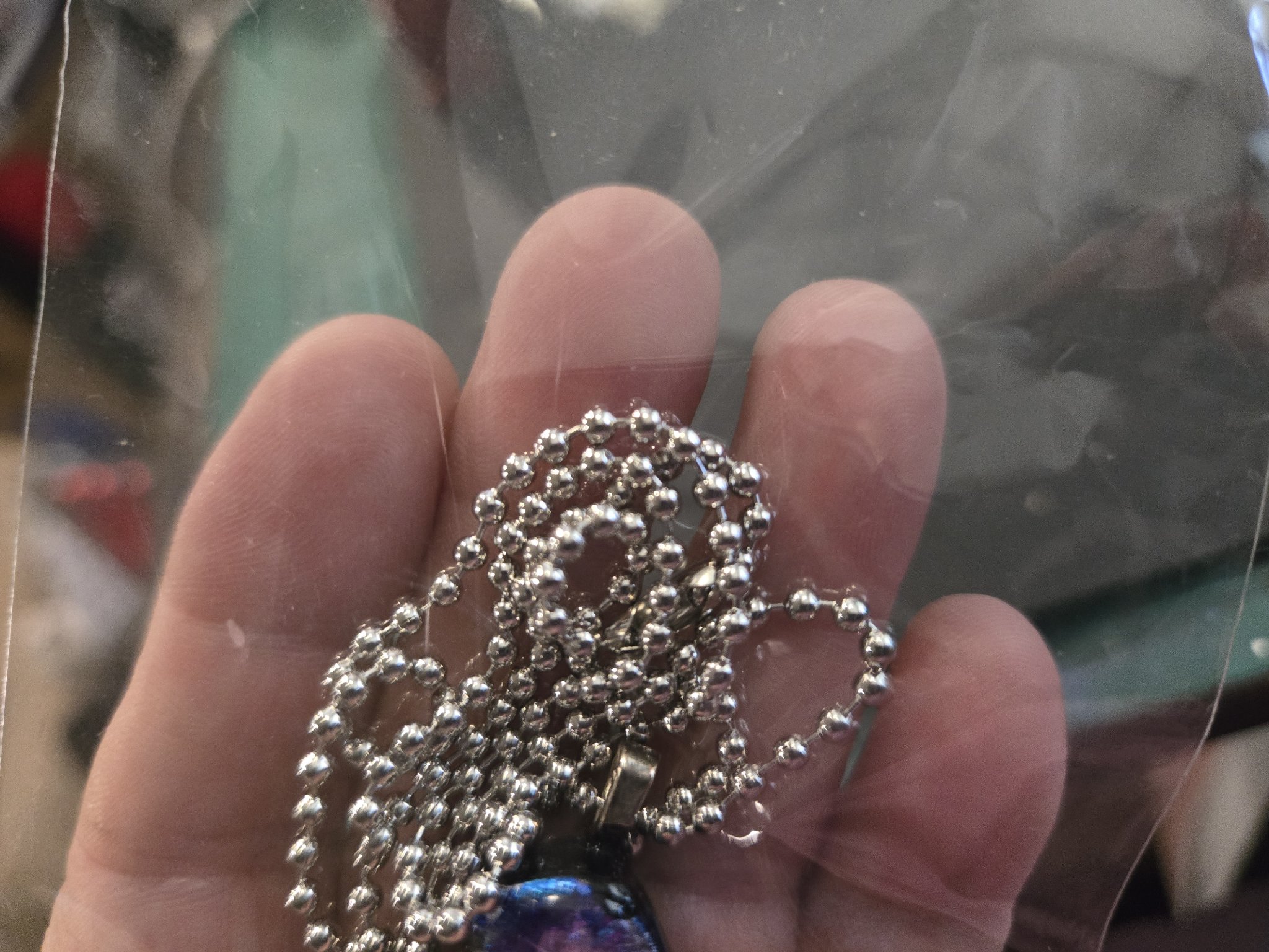 Silver-tone 22-inch ball chain necklace option