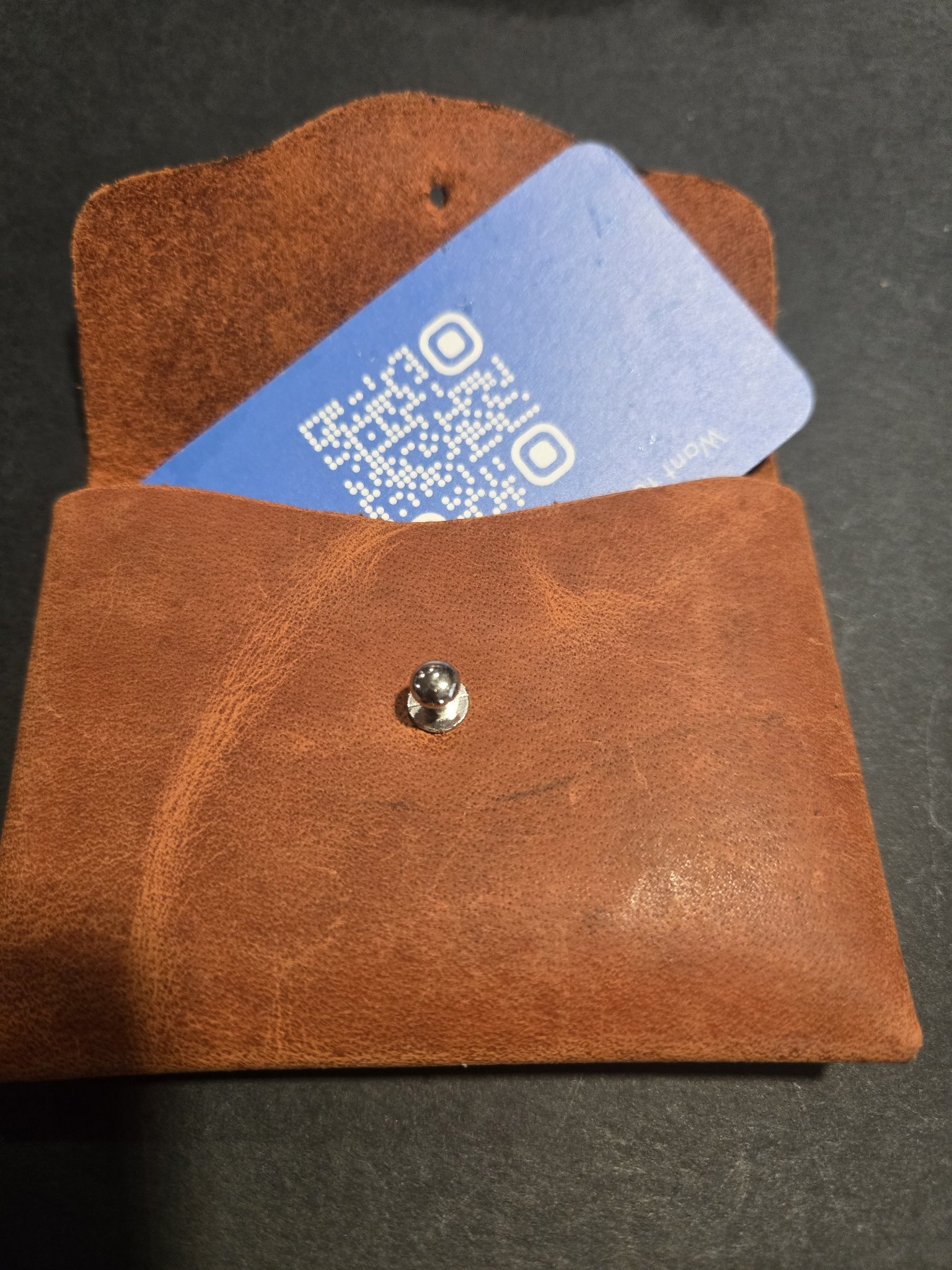 Stock 242 open with a card tucked inside, shown for size only